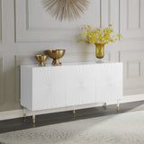 Starburst Contemporary Sideboard with Gold Finished Base and Ample Storage for Stylish Living Spaces