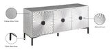 Glitz Contemporary Sideboard Buffet - Starburst Design with Antique Silver Finish & Storage Solutions