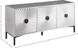 Glitz Contemporary Sideboard Buffet - Starburst Design with Antique Silver Finish & Storage Solutions