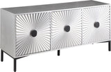 Glitz Contemporary Sideboard Buffet - Starburst Design with Antique Silver Finish & Storage Solutions