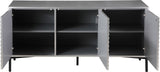 Glitz Contemporary Sideboard Buffet - Starburst Design with Antique Silver Finish & Storage Solutions