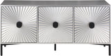 Glitz Contemporary Sideboard Buffet - Starburst Design with Antique Silver Finish & Storage Solutions