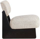 Vetra - Linen Textured Fabric Upholstered Accent Chair With Black Base