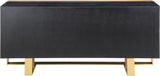 Sherwood Modern Sideboard Buffet with Black Oak Veneer & Gold Iron Base - Stylish Storage Solution