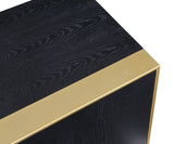 Sherwood Modern Sideboard Buffet with Black Oak Veneer & Gold Iron Base - Stylish Storage Solution