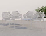 Mykonos Contemporary Outdoor Patio Dining Chair Set (Set of 4)