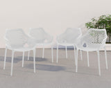 Mykonos Contemporary Outdoor Patio Dining Chair Set (Set of 4)