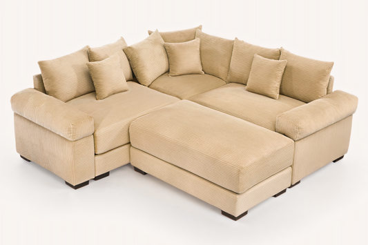 DESEO 79" Sectional Sofa with Ottoman