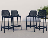 Mykonos Contemporary Outdoor Patio Stool Set of 4 - Weather Resistant, Stylish, Durable Design