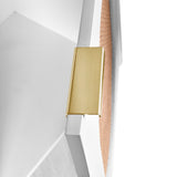 Cane Elegant Mid Century Sideboard Buffet with Natural Cane and Brushed Brass Handles for Storage