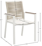 Maldives Outdoor Patio Dining Arm Chairs - Set of 2, Stylish Aluminum Frame for Ultimate Comfort