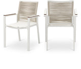 Maldives Outdoor Patio Dining Arm Chairs - Set of 2, Stylish Aluminum Frame for Ultimate Comfort