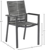 Maldives Outdoor Patio Dining Arm Chairs - Set of 2, Stylish Aluminum Frame for Ultimate Comfort