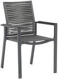 Maldives Outdoor Patio Dining Arm Chairs - Set of 2, Stylish Aluminum Frame for Ultimate Comfort