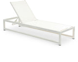 Maldives Outdoor Adjustable Chaise Lounge Chair - Stylish White Aluminum Frame for Ultimate Relaxation