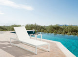 Maldives Outdoor Adjustable Chaise Lounge Chair - Stylish White Aluminum Frame for Ultimate Relaxation