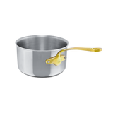Mauviel M'COOK B 5-Ply Sauce Pan With Lid, Brass Handles