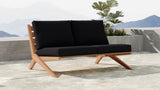Tahiti Teak Outdoor Loveseat - Stylish Waterproof Fabric for Elegant Patio Relaxation and Durability