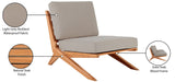 Tahiti Waterproof Fabric Outdoor Chair - Durable Teak Design for Ultimate Patio Comfort and Style