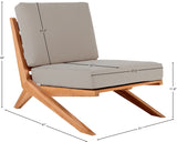 Tahiti Waterproof Fabric Outdoor Chair - Durable Teak Design for Ultimate Patio Comfort and Style