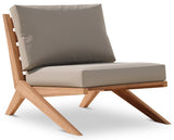 Tahiti Waterproof Fabric Outdoor Chair - Durable Teak Design for Ultimate Patio Comfort and Style