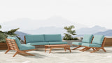 Tahiti Waterproof Fabric Outdoor Chair - Durable Teak Design for Ultimate Patio Comfort and Style