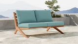 Tahiti Teak Outdoor Loveseat - Stylish Waterproof Fabric for Elegant Patio Relaxation and Durability