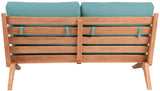 Tahiti Teak Outdoor Loveseat - Stylish Waterproof Fabric for Elegant Patio Relaxation and Durability