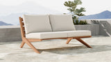 Tahiti Teak Outdoor Loveseat - Stylish Waterproof Fabric for Elegant Patio Relaxation and Durability