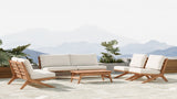 Tahiti Teak Outdoor Loveseat - Stylish Waterproof Fabric for Elegant Patio Relaxation and Durability