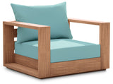 Tulum Teak Outdoor Patio Chair - Stylish Resilient Design for Relaxing and Entertaining Outdoors