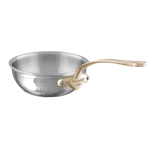 Mauviel M'ELITE B Hammered 5-Ply Chef Pan With Brass Handle, 3.4-Qt