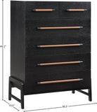 Kaya Contemporary Chest - Stylish Oak Veneer Design with Vegan Leather Handles and Solid Wood Legs