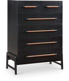 Kaya Contemporary Chest - Stylish Oak Veneer Design with Vegan Leather Handles and Solid Wood Legs
