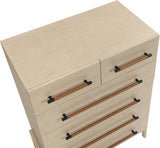 Kaya Contemporary Chest - Stylish Oak Veneer Design with Vegan Leather Handles and Solid Wood Legs