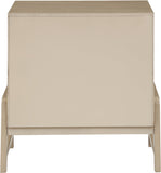 Kaya Contemporary Night Stand with Elegant Oak Veneer Finish and Stylish Vegan Leather Handles