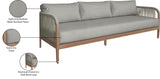 Maui Outdoor Patio Sofa - Elegant Aluminum Frame with Quick-Dry Cushions for Ultimate Comfort