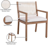 Maui Outdoor Patio Dining Arm Chair Set of 2 - Stylish Aluminum Frame with Quick-Dry Cushions