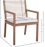 Maui Outdoor Patio Dining Arm Chair Set of 2 - Stylish Aluminum Frame with Quick-Dry Cushions
