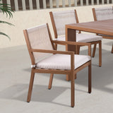Maui Outdoor Patio Dining Arm Chair Set of 2 - Stylish Aluminum Frame with Quick-Dry Cushions