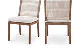 Maui Outdoor Patio Dining Side Chair Set - Elegant Aluminum Frame with Quick-Dry Foam Cushions