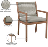 Maui Outdoor Patio Dining Arm Chair Set of 2 - Stylish Aluminum Frame with Quick-Dry Cushions