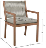 Maui Outdoor Patio Dining Arm Chair Set of 2 - Stylish Aluminum Frame with Quick-Dry Cushions