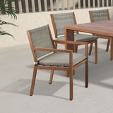 Maui Outdoor Patio Dining Arm Chair Set of 2 - Stylish Aluminum Frame with Quick-Dry Cushions