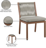 Maui Outdoor Patio Dining Side Chair Set - Elegant Aluminum Frame with Quick-Dry Foam Cushions