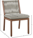 Maui Outdoor Patio Dining Side Chair Set - Elegant Aluminum Frame with Quick-Dry Foam Cushions