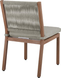 Maui Outdoor Patio Dining Side Chair Set - Elegant Aluminum Frame with Quick-Dry Foam Cushions
