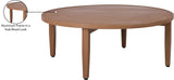 Maui Natural Outdoor Patio Coffee Table - Stylish Aluminum Frame, Teak Look, Perfect for Gatherings
