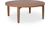 Maui Natural Outdoor Patio Coffee Table - Stylish Aluminum Frame, Teak Look, Perfect for Gatherings