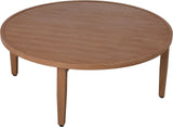Maui Natural Outdoor Patio Coffee Table - Stylish Aluminum Frame, Teak Look, Perfect for Gatherings